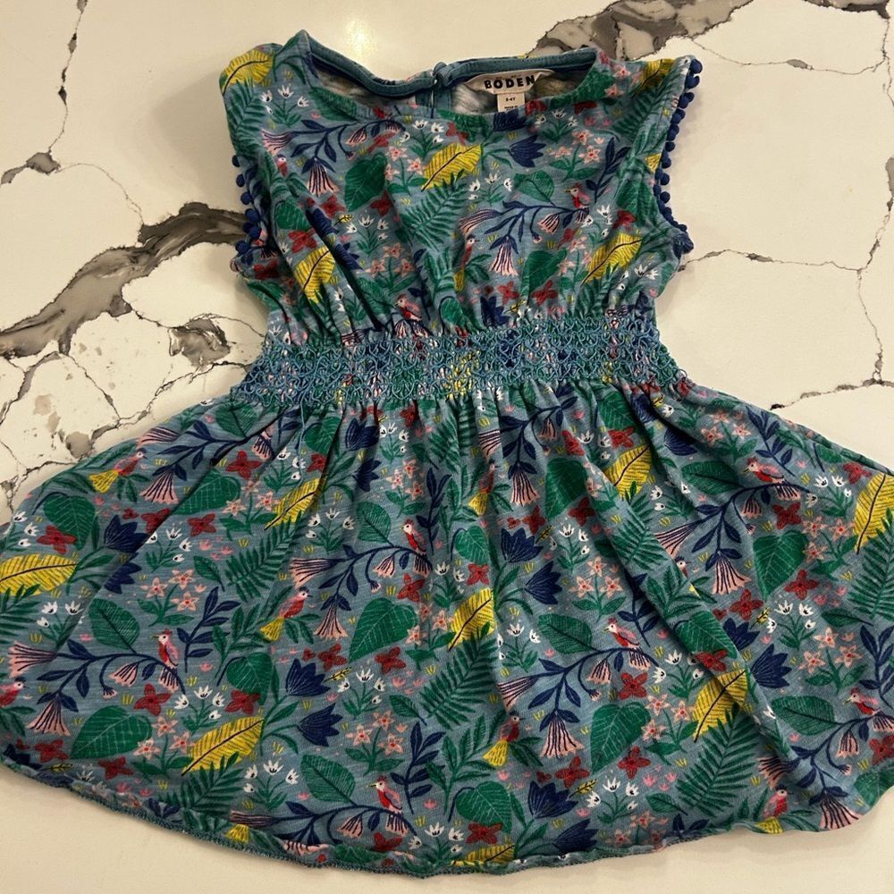 Mini Boden Blue Floral Kids Dress